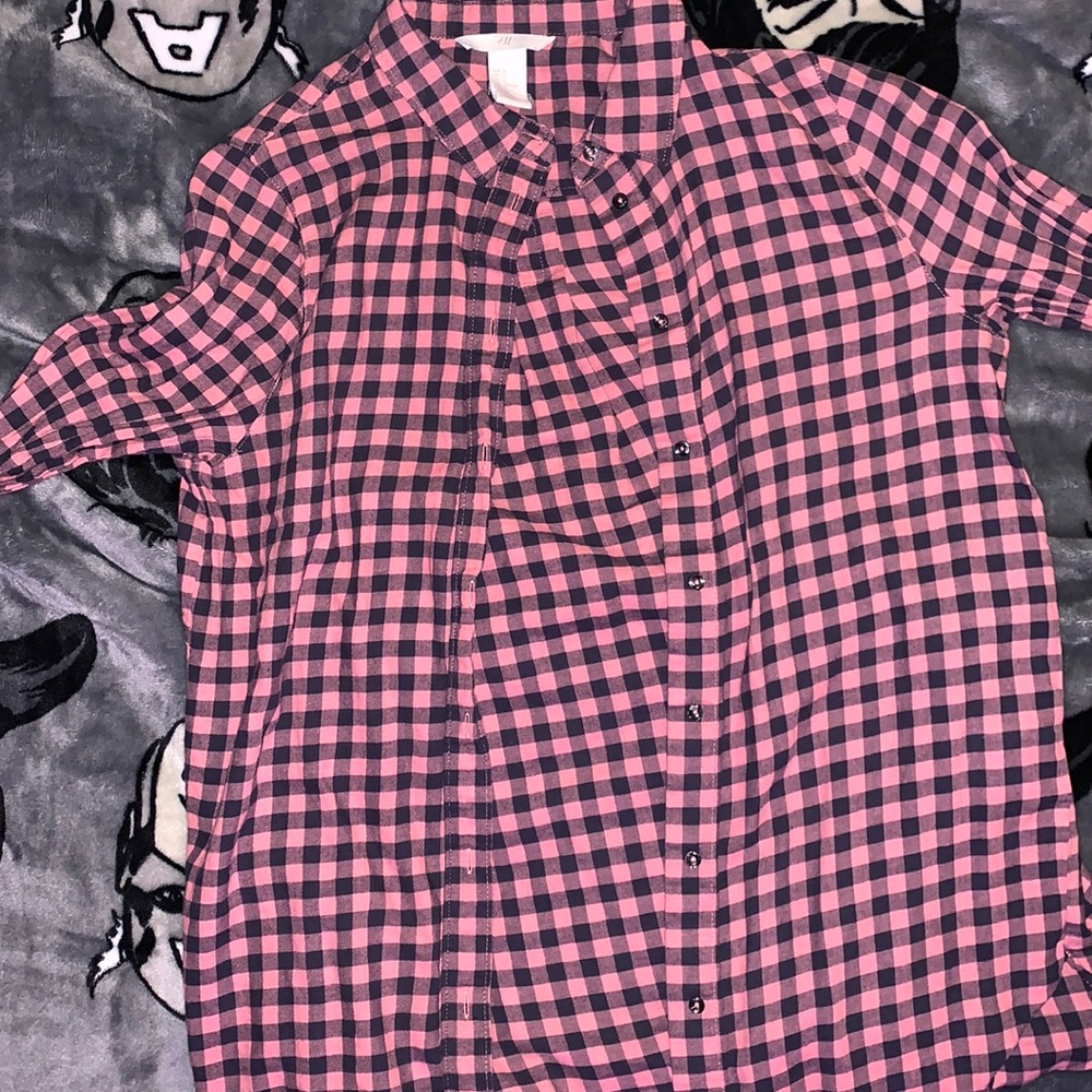 H&M Pink and Black Flannel